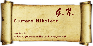 Gyurana Nikolett névjegykártya